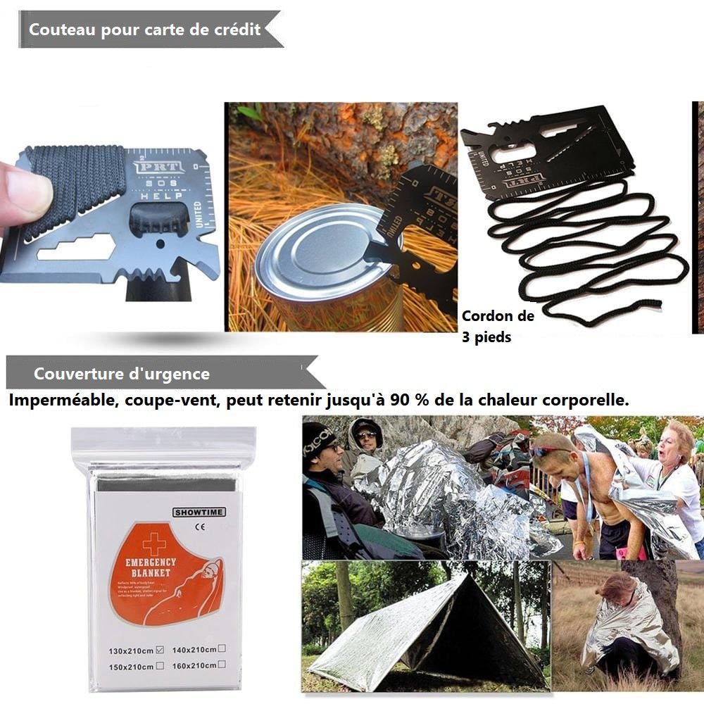 Kit De Survie D'urgence - Filtre à Eau Et équipement Tactique Pour Camping Randonnée